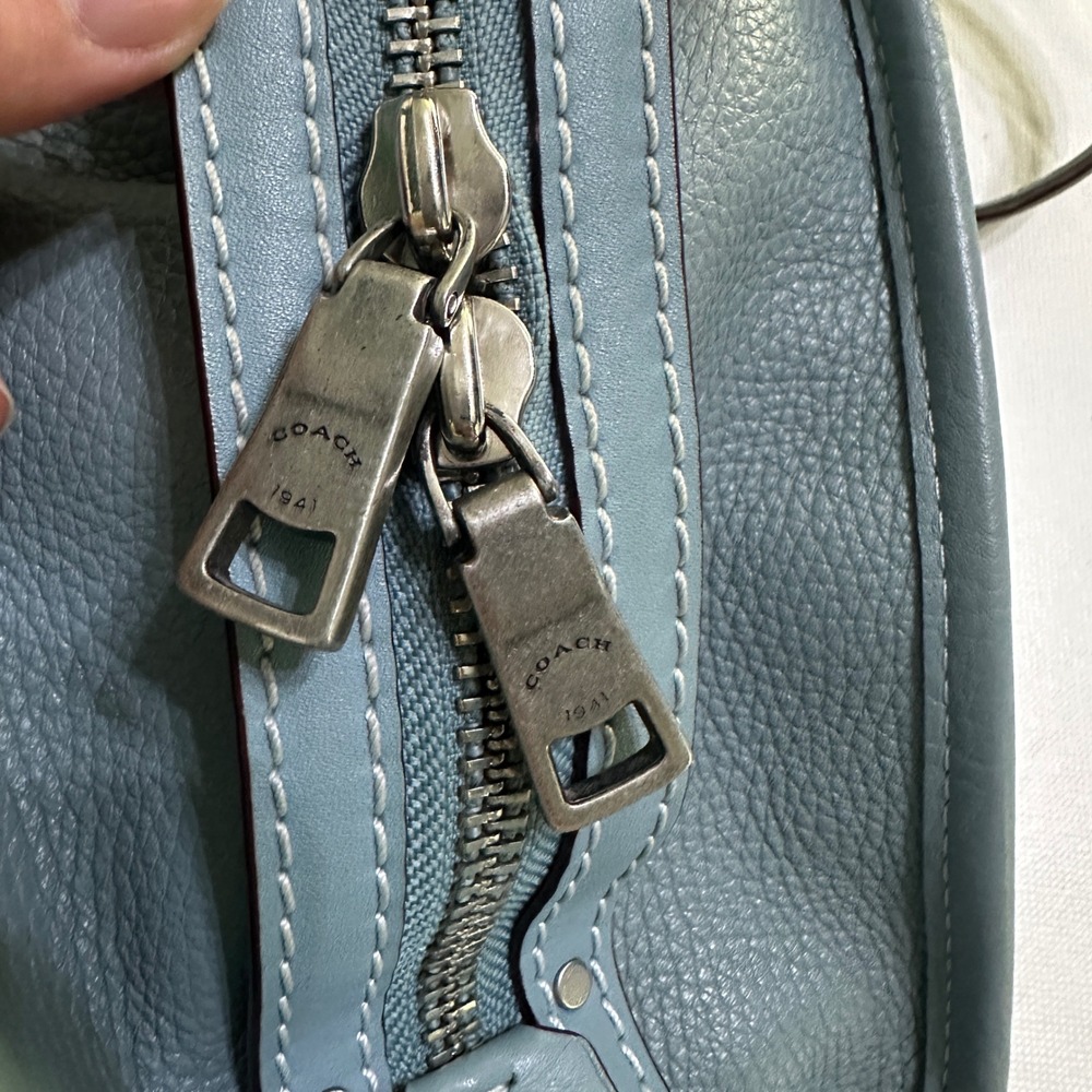 COACH 1941 Rogue 31 Slate Blue Glovetanned Pebble Leather Satchel Bag 38124 - Picture 14 of 16
